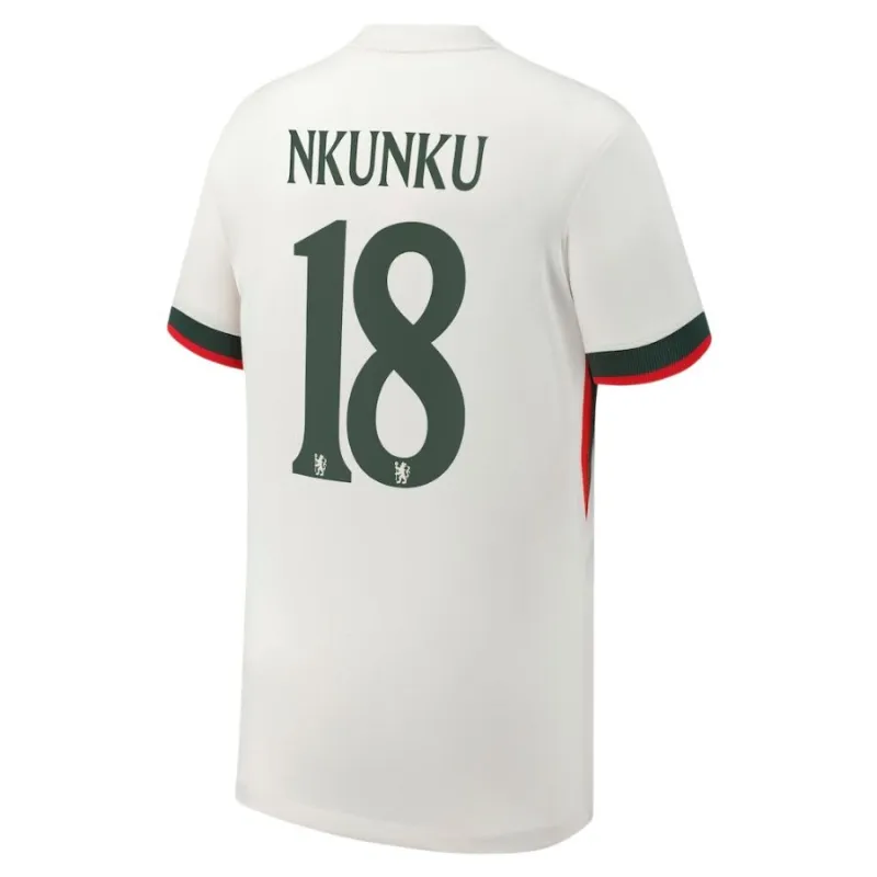 Chelsea NKUNKU 2025/26 Away Kids' Jersey Set - White