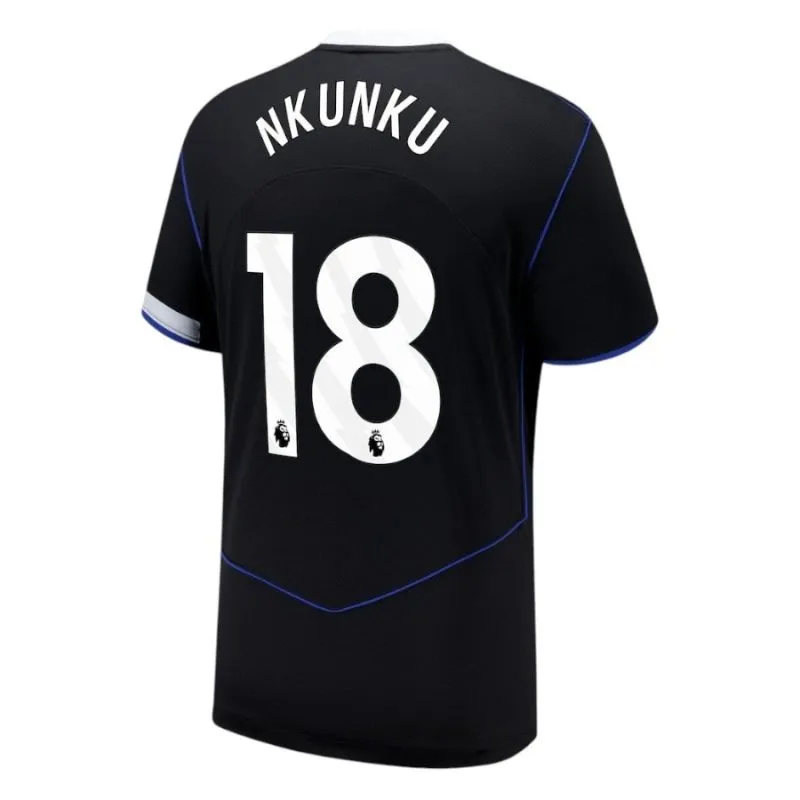 Chelsea NKUNKU 2025/26 Third Kids' Jersey Set - Black