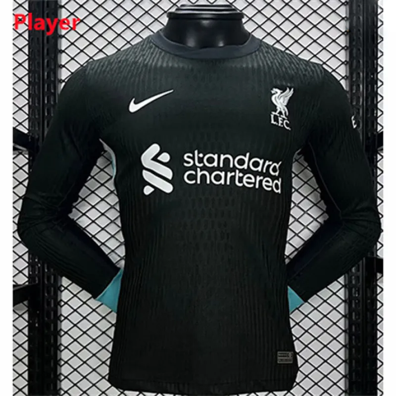 Liverpool 2024/25 Away Long - Sleeve Jersey - Player Edition - Forest Green