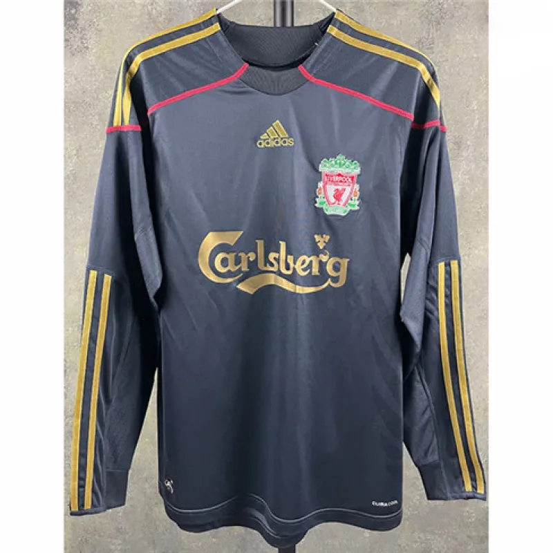 Liverpool 2009/10 Retro Away Long Sleeve Football Shirt - Black
