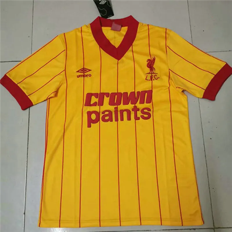 Camiseta retro de la UEFA Champions League de Liverpool 1981 - 84 - Amarilla