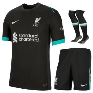 Liverpool's 2024/25 Away Kids' Jersey Set - Forest Green