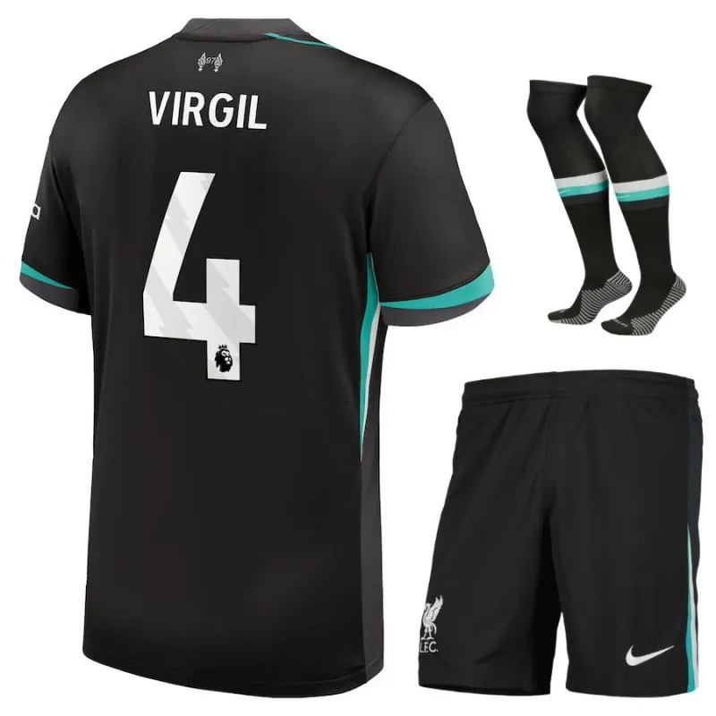 Virgil's Liverpool 2024/25 Away Kids Jersey Set - Forest Green