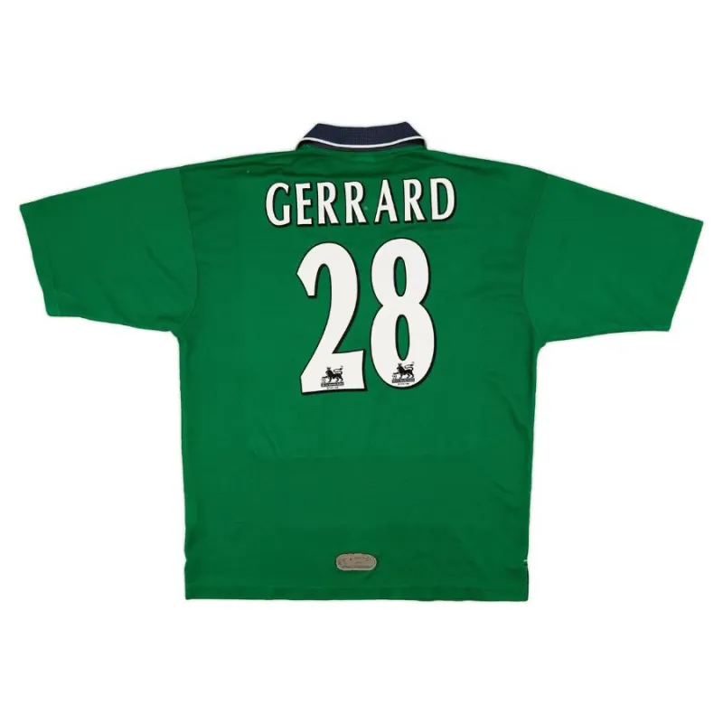 Steven Gerrard Liverpool 1999/20 Retro Away Jersey - Green