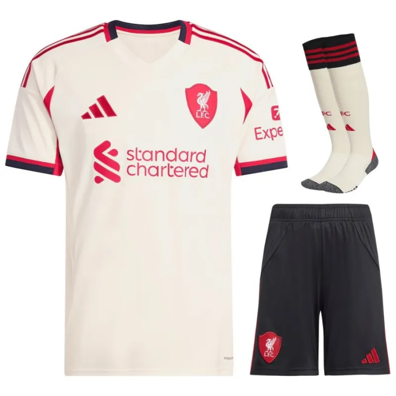 Liverpool 2025/26 Kids' Away Jersey Set - White