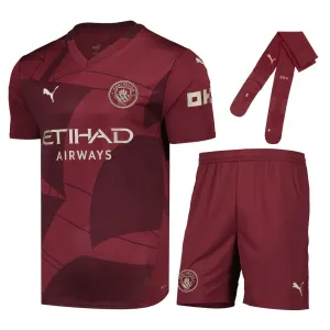 Manchester City Kids' Third Kit 2024/25 - Burgundy