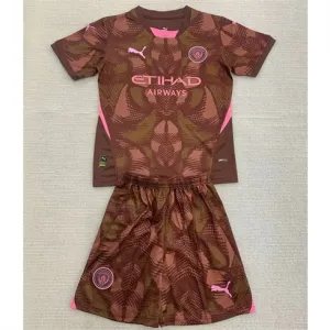 Manchester City Kids' Goalkeeper Jersey and Shorts 2024/25 - Brown