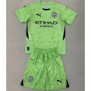 Manchester City Kids' Goalkeeper Jersey and Shorts 2024/25 - Green