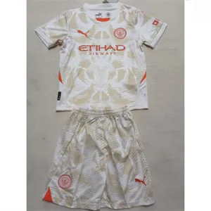 Manchester City Kids' Goalkeeper Jersey and Shorts 2024/25 - White
