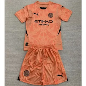 Manchester City Kids' Goalkeeper Jersey and Shorts 2024/25 - Orange