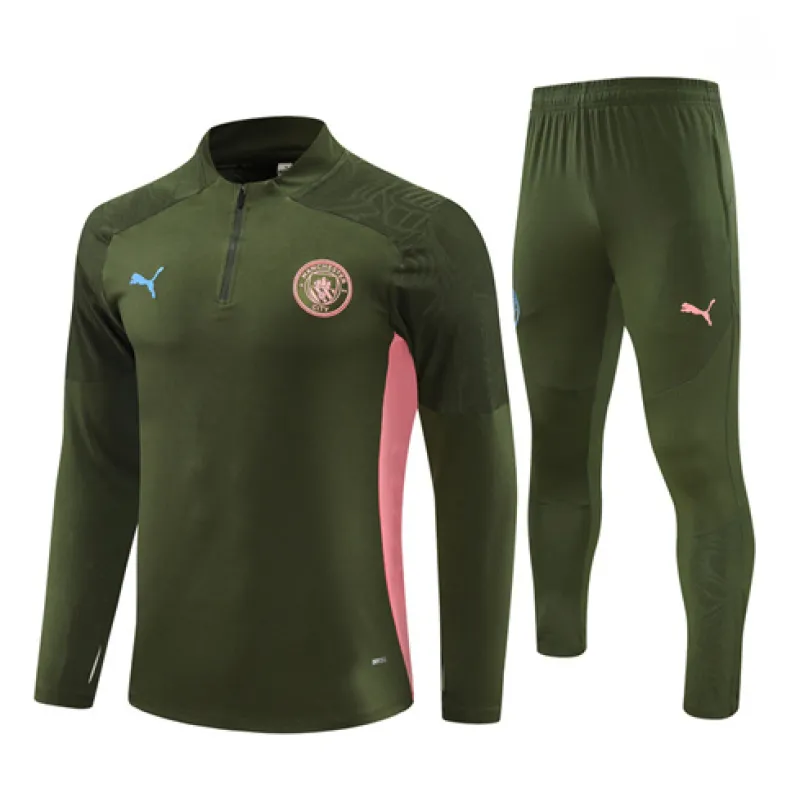 Manchester City 2024/25 Kids' Sports Wear - Army Green