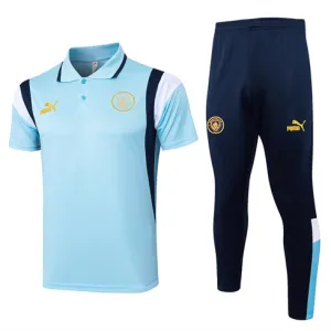 Manchester City 2024/25 Training Polo Shirt and Trousers - Blue