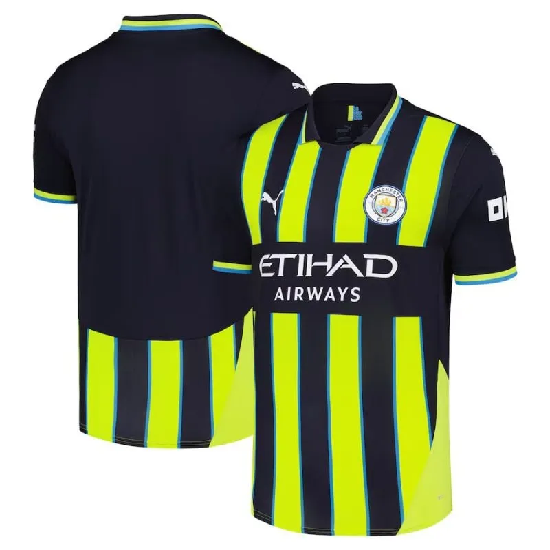 Manchester City Kids' Away Jersey 2024/25 - Black/Green