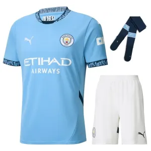 Manchester City Kids' Home Jersey Set 2024/25 - Blue