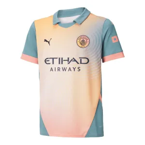 Manchester City Kids' Fourth Jersey 2024/25 - Blue/Pink