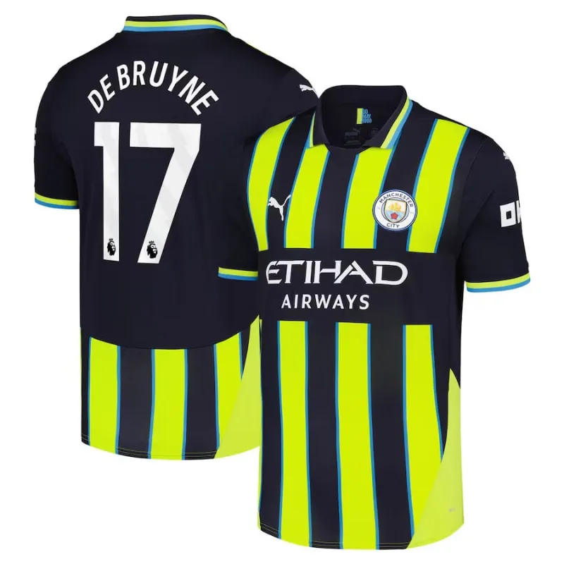 DEBRUYNE Manchester City 2024/25 Away Jersey - Black/Green