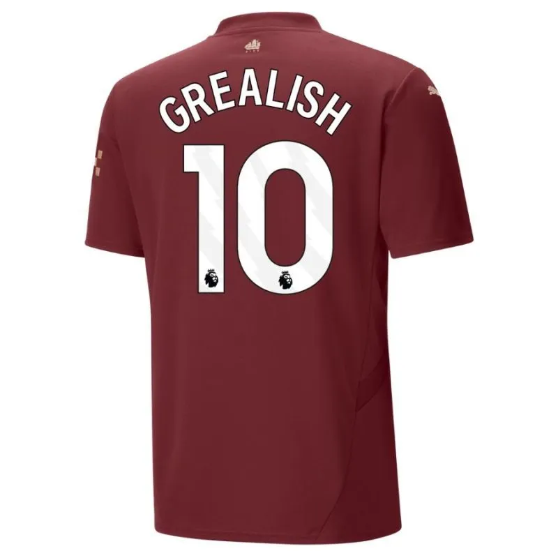 GREALISH Manchester City 2024/25 Third Jersey - Burgundy