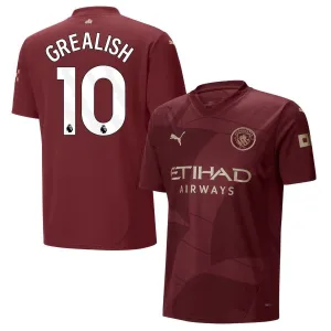 GREALISH Manchester City 2024/25 Third Jersey - Burgundy