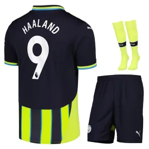 HAALAND Manchester City Kids' Away Jersey Set 2024/25 - Black/Green