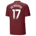 DEBRUYNE Manchester City Kids' Third Jersey Set 2024/25 - Burgundy