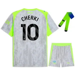 Manchester City CHERKI 2025/26 Third Kids Jersey Set - Grey