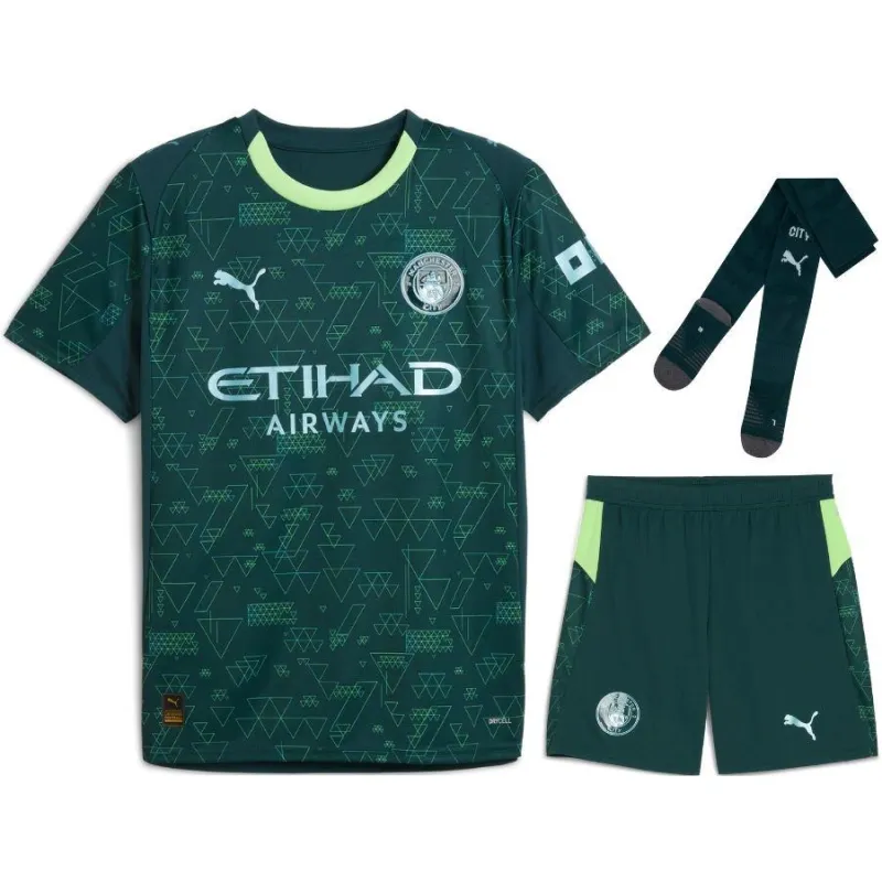 Manchester City 2025/26 Fourth Kids Kit - Green