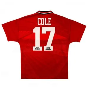 Manchester United COLE 1994 1996 Retro Home Jersey - Red