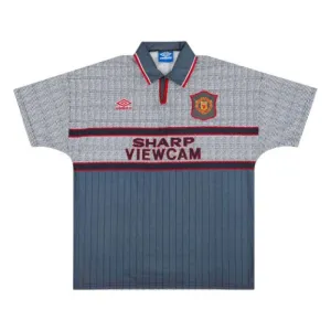 Manchester United 1995-1996 Retro Away Jersey - Gray