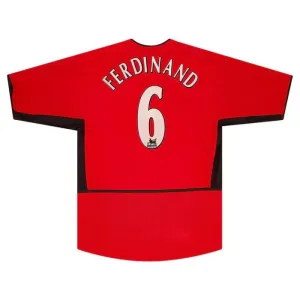 Manchester United FERDINAND 2002 2004 Retro Home Jersey - Red