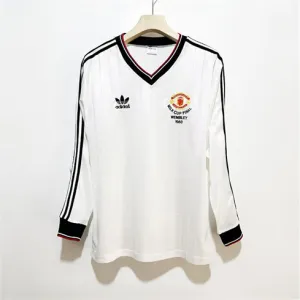 Manchester United 1982/83 Away Long Sleeve Retro Jersey - White