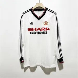Manchester United 1982/83 Away Long Sleeve Retro Jersey - White
