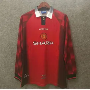 Manchester United 1996 Home Long Sleeve Retro Jersey - Red