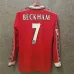David Beckham's 1998 - 99 Manchester United Home Long Sleeve Retro Jersey - Red