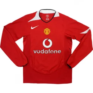 Manchester United 2005/06 Home Long Sleeve Retro Jersey - Red