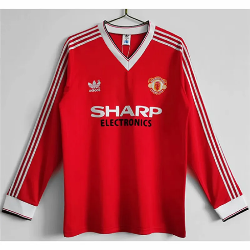 Manchester United 1983 Home - Red Retro Long - Sleeve Jersey