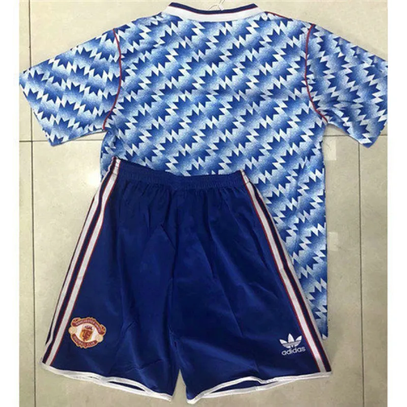 Manchester United Kids' Retro Jersey 1990 - 92 Away - Blue
