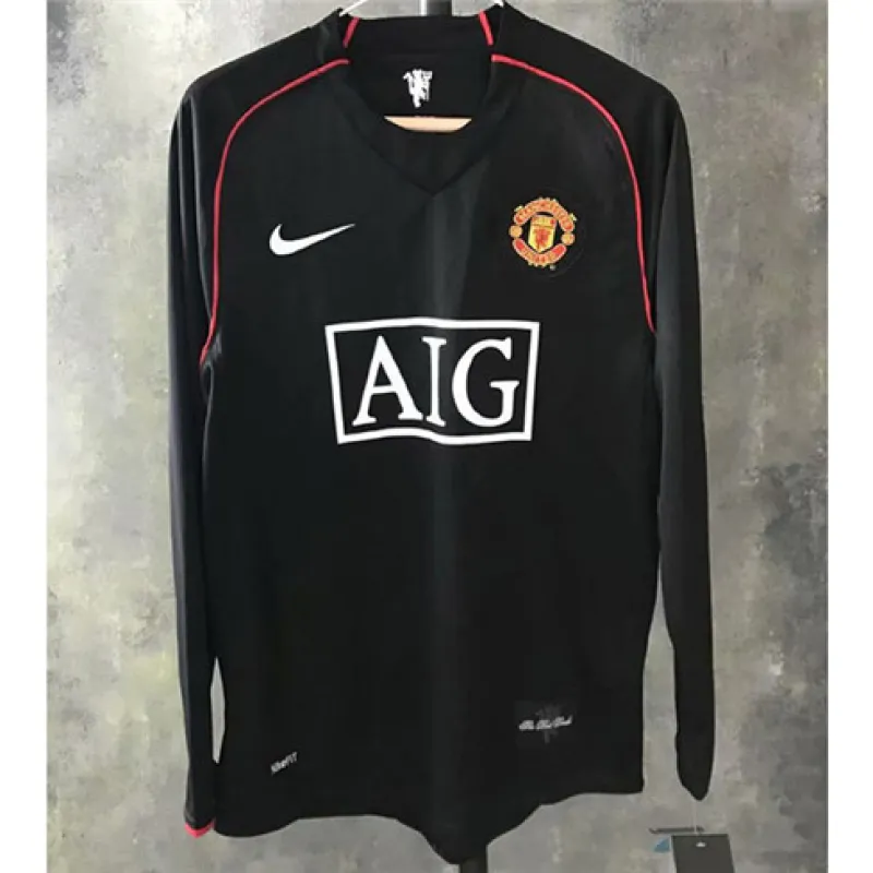 Manchester United Retro Long-Sleeve Third Jersey 2007/08 - Black