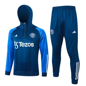 Tuta sportiva con cappuccio di Manchester United 2024/25 Azzurra