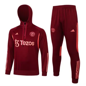 Tuta sportiva con cappuccio di Manchester United 2024/25 Rosso vino