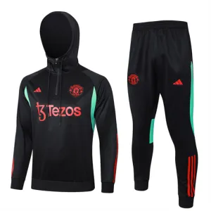Tuta sportiva con cappuccio per bambini di Manchester United 2024/25 Nero