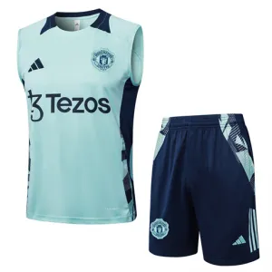 Set di shorts e gilet di Manchester United 2024/25 Verde chiaro