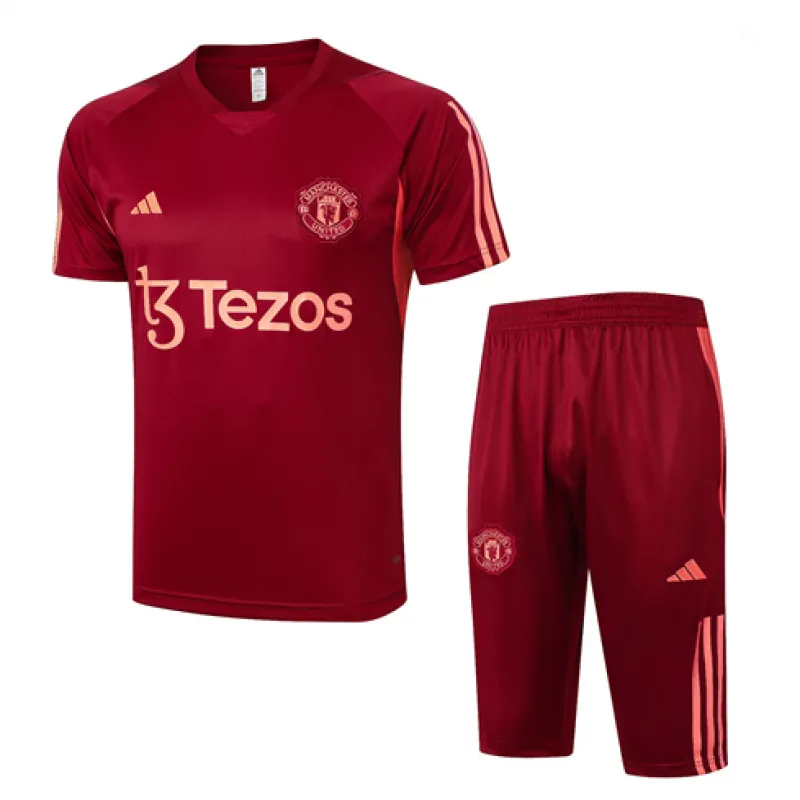 Manchester United Training Jersey + Shorts 2024/25 Wine Red
