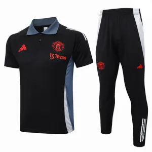 Manchester United Training Polo Shirt + Pants 2024/25 Black
