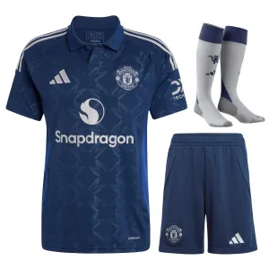 Manchester United 2024/25 Away Kids' Jersey Set - Blue