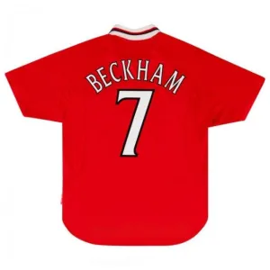 Beckham Manchester United Retro Jersey 1999-2000 Home - Red