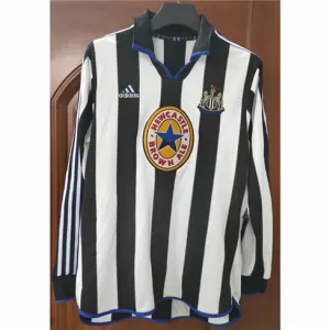 Newcastle United 1999/00 Long Sleeve Retro Home Jersey - Black/White