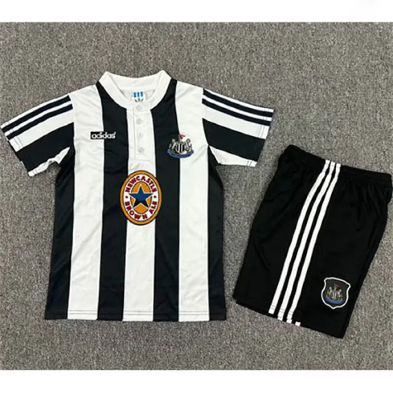 Newcastle United 1995-97 Kids Home Retro Jersey - Black/White