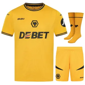 Set di maglie per bambini di casa di Wolverhampton Wanderers 2024/25 - Giallo