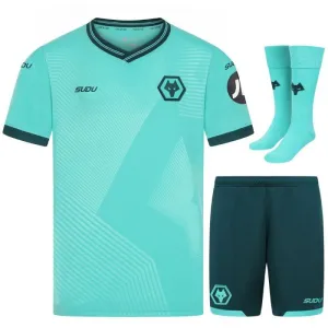 Set maglia bambini Wolves 2025/26 Trasferta - Verde