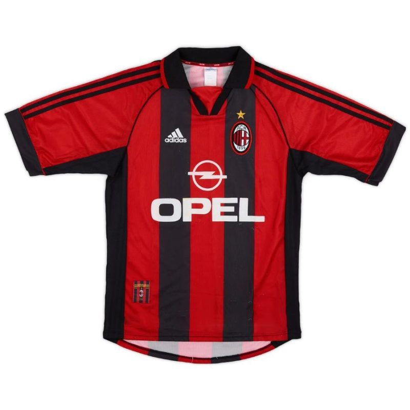AC Milan MALDINI 1998 2000 Retro Home Jersey - Red/Black